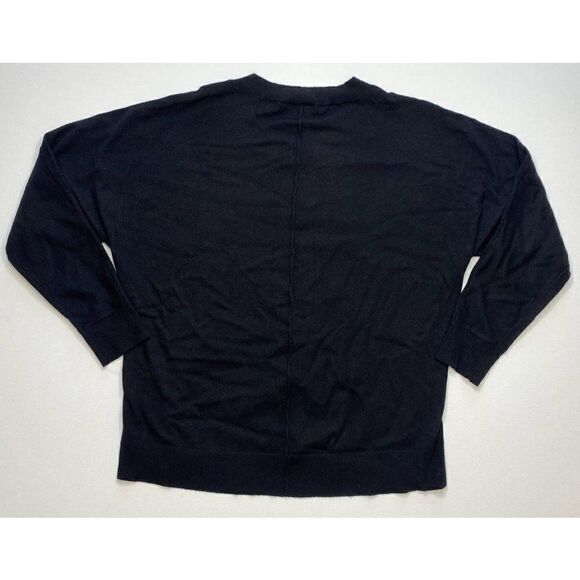 Alfani Pullover Sweater Top Small Black‎ Women's Seam-Front Relaxed NEW - Picture 2 of 5